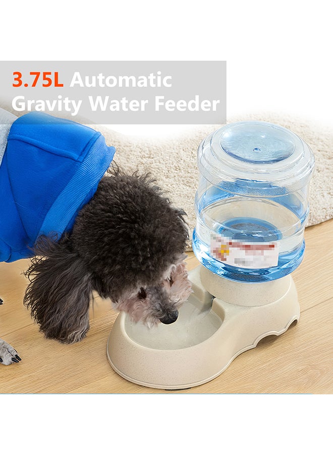 Automatic Gravity Water Feeder 3.75L Clear/Beige 34X20X24centimeter - Image 2