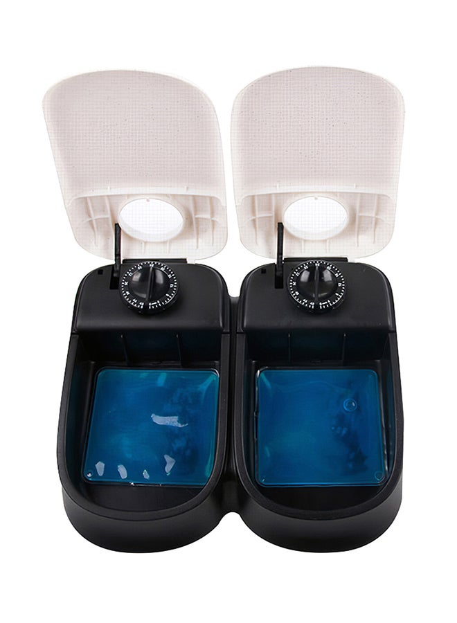 Double Bowl Automatic Pet Timing Feeder Black 30x8x26centimeter - Image 1