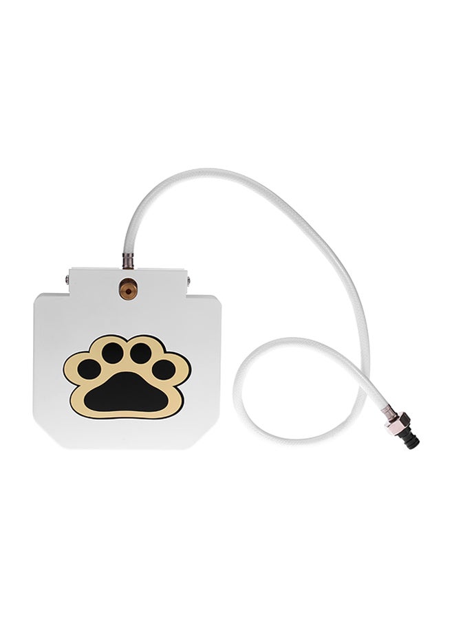 Generic Stainless Steel Pet Dog/Cat Water Fountain Tool With Hose White 26.5x6x24cm  - Image 1