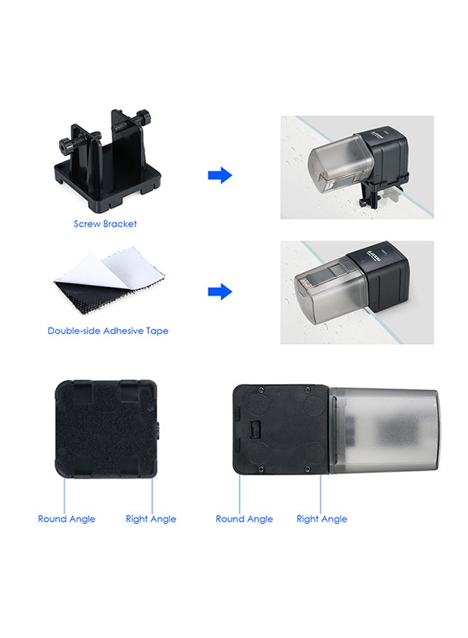 إيلوندا جهاز تغذية السمك أوتوماتيكي مع منفذ قابل للتعديل ويمكن التحكم به من خلال التطبيق والصوت ويتوافق مع أليكسا أسود 20x7x7.5Ø³Ù†ØªÙŠÙ…ØªØ± - Image 3