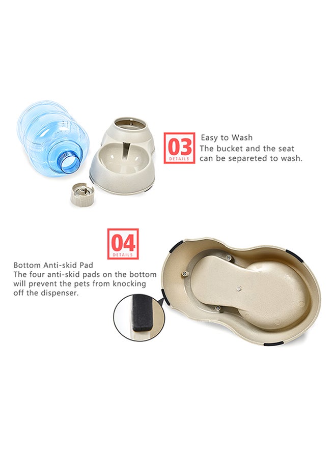 Automatic Gravity Water Feeder 3.75L Clear/Beige 34X20X24centimeter - Image 4