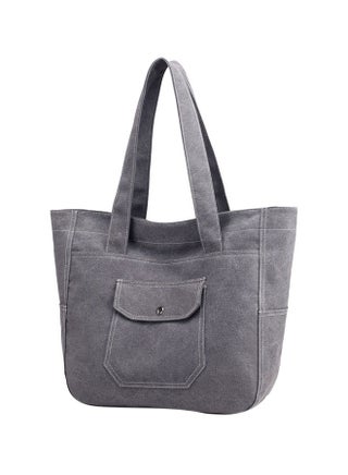 Solid Pockets Zipper High Large Capacity Multifunction Shoulder Bag Grey - v1558617292/N25490089A_1
