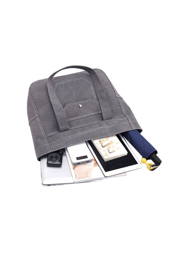 Generic - Solid Pockets Zipper High Large Capacity Multifunction Shoulder Bag Grey - Image 1