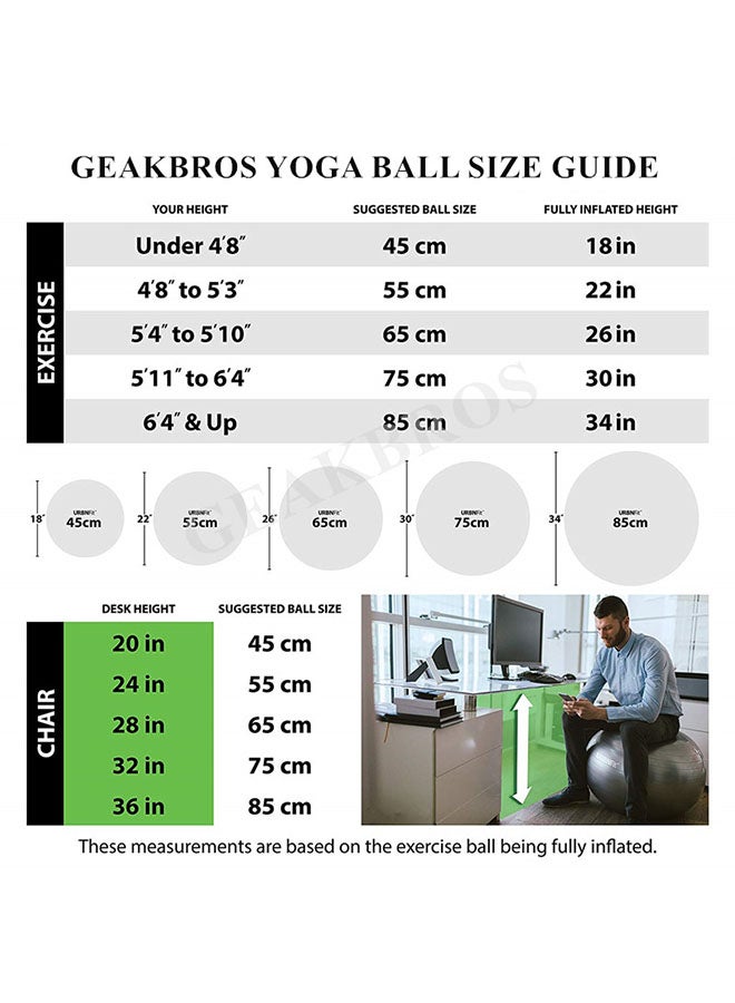 أوميوين كرة توازن وثبات مقاس 55 سم لممارسة اليوغا 55سم - Image 2