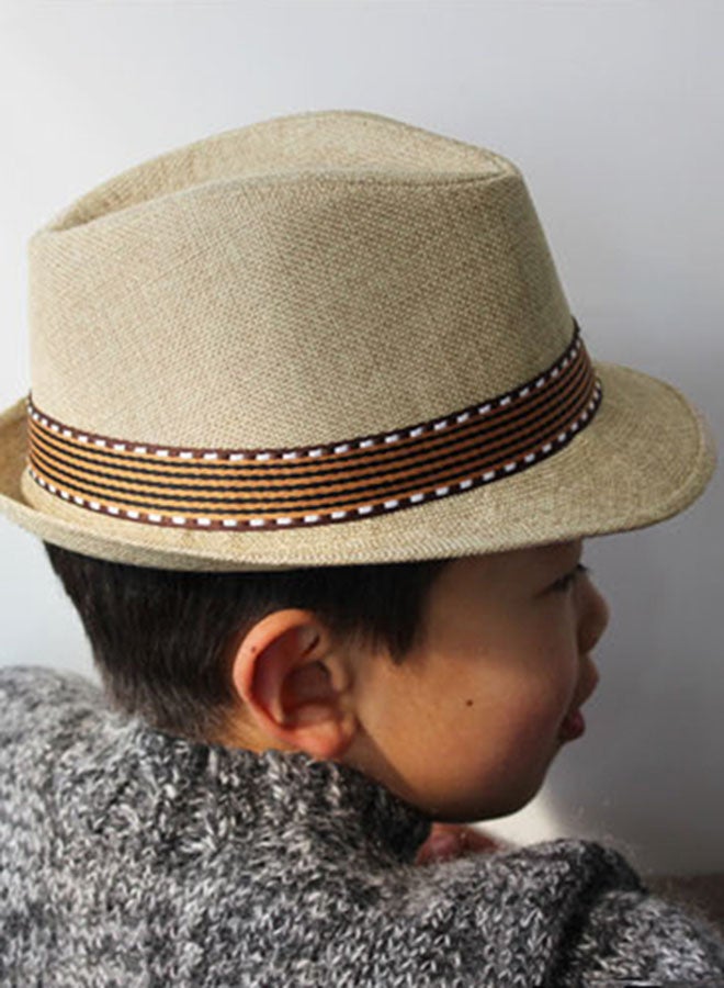 Belted Fedora Casual Hat Beige/Brown - Image 2