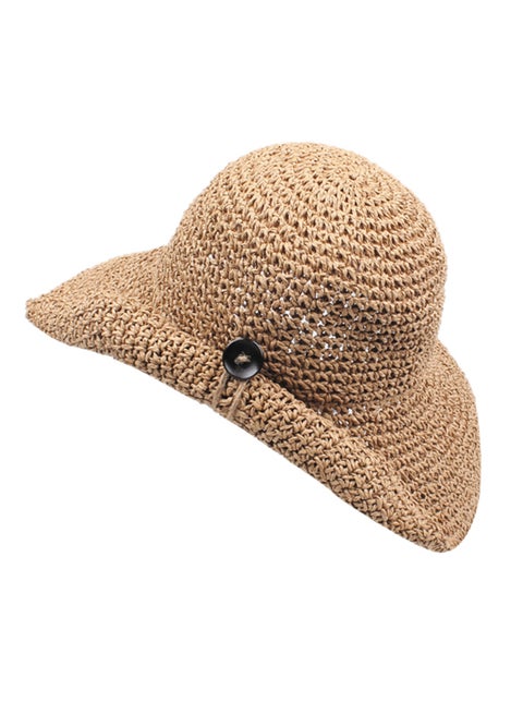 Foldable Straw Hat Light Brown