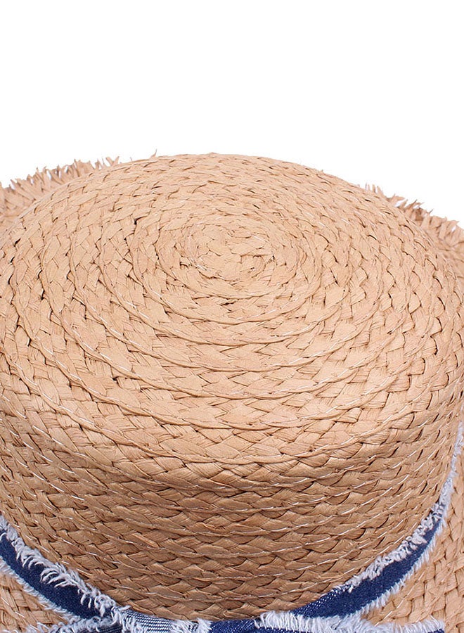 Bowknot Straw Hat Light Brown - Image 2