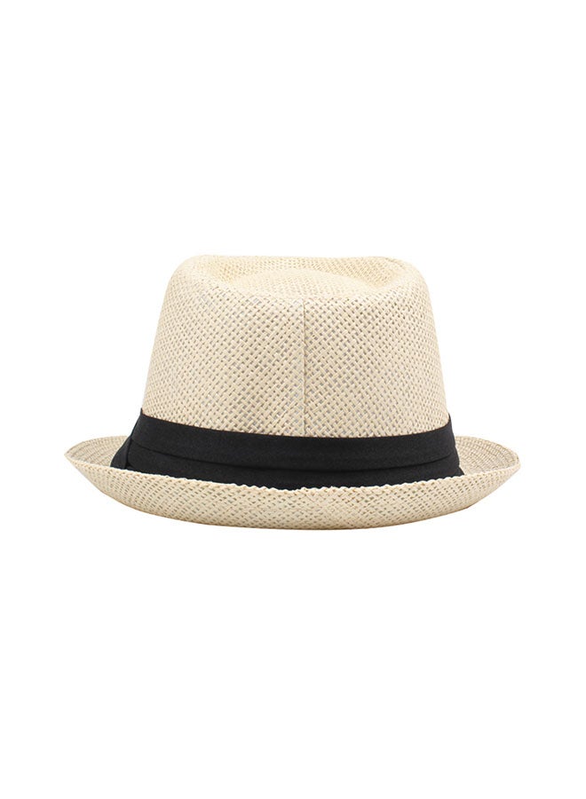 Ribbon Straw Hat Beige - Image 2