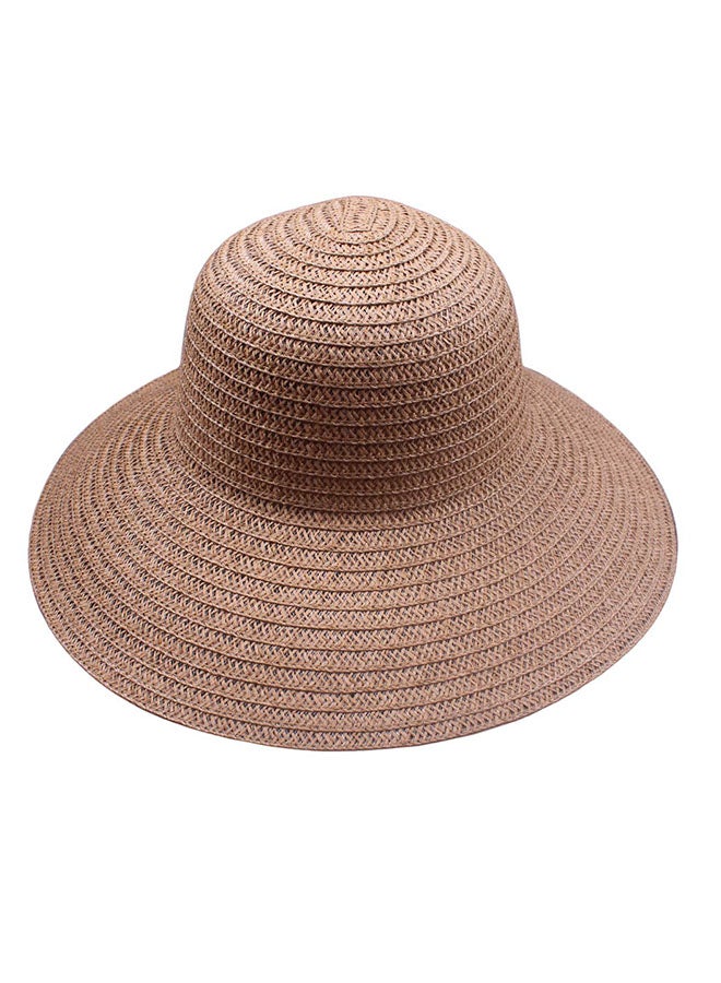 Bowknot Straw Hat Brown - Image 2