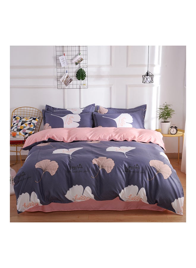 4-Piece Floral Design Bedding Set Cotton Multicolour