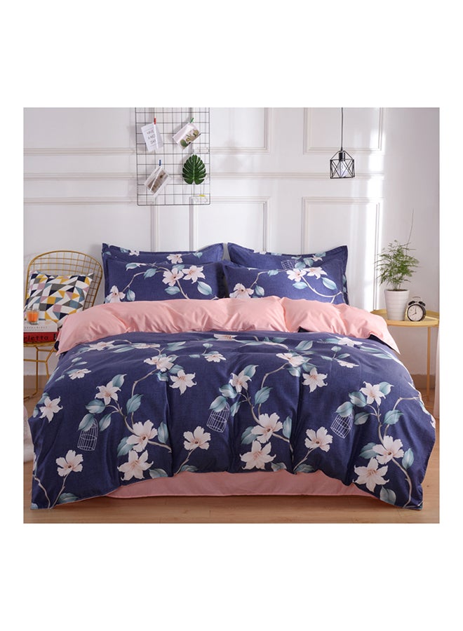4-Piece Floral Design Bedding Set Cotton Multicolour