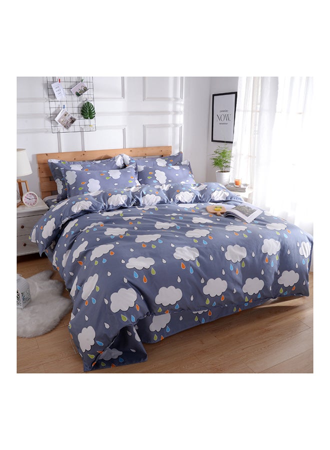 4-Piece Floral Design Bedding Set Cotton Multicolour