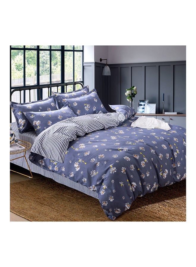 4-Piece Floral Design Bedding Set Cotton Multicolour