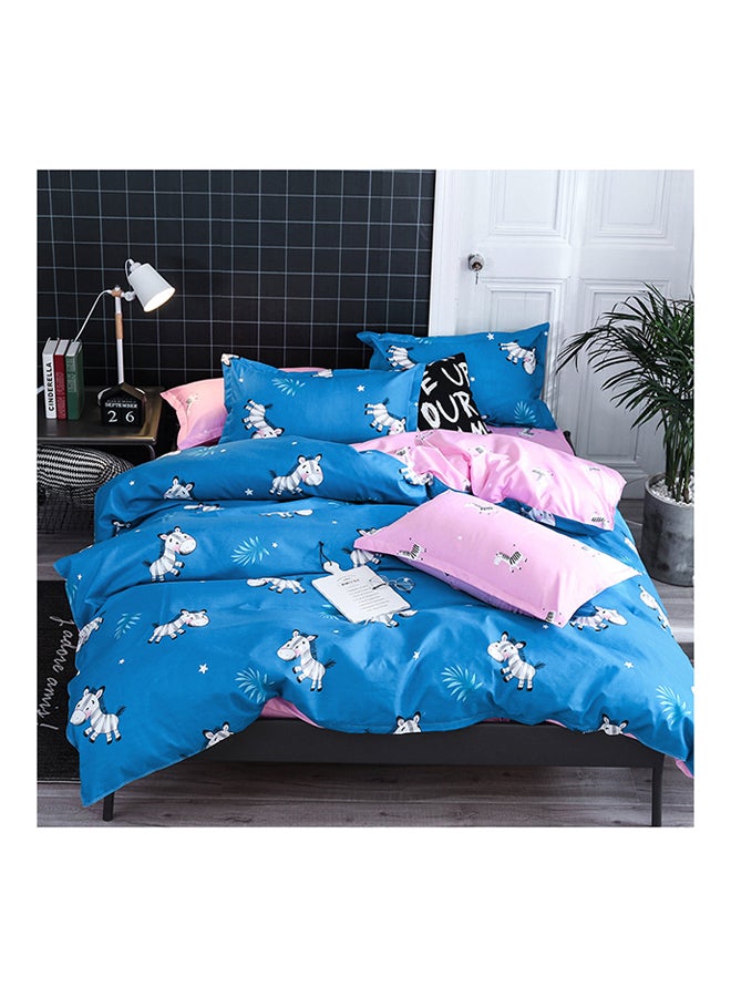 4-Piece Floral Design Bedding Set Cotton Multicolour