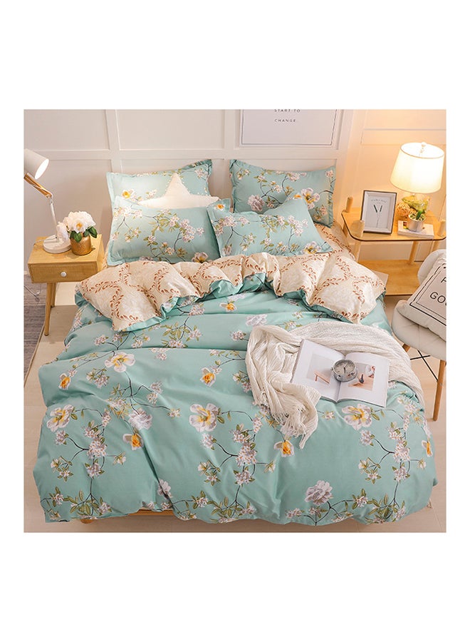 Generic 4-Piece Floral Design Bedding Set Cotton Multicolour 