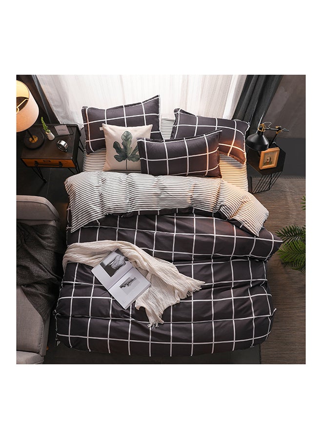Generic 4-Piece Geometric Design Bedding Set Cotton Multicolour 