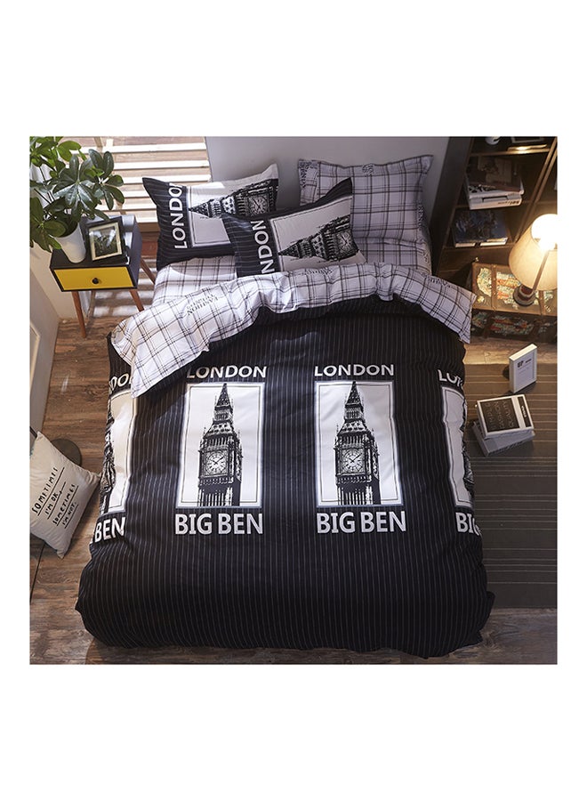 4-Piece Floral Design Bedding Set Cotton Multicolour