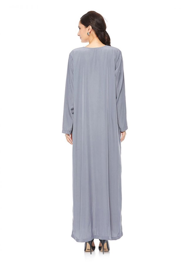 أتام جلابية أنيقة رمادي - Image 2