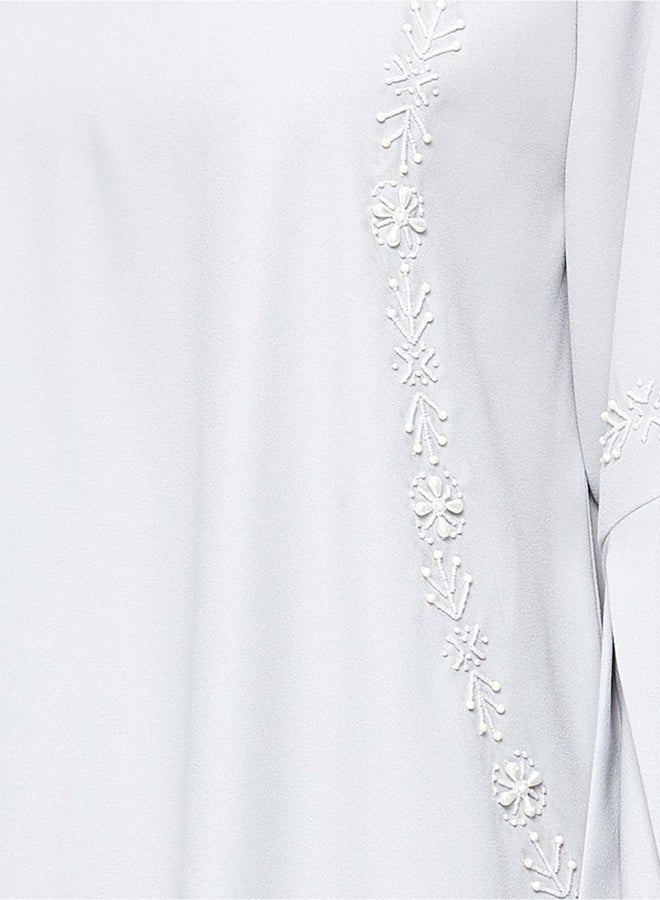 أتام جلابية أنيقة رمادي - Image 3