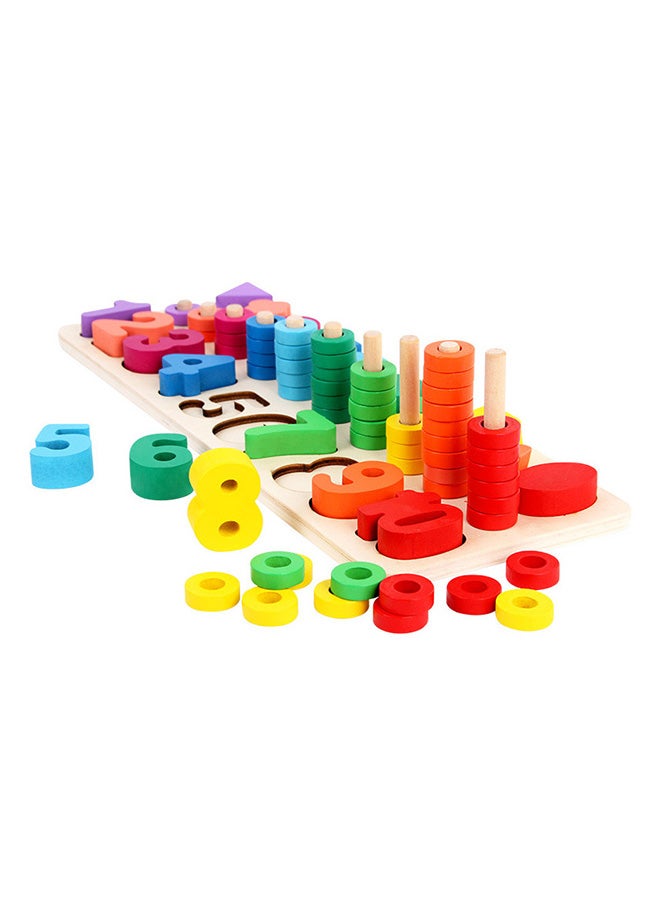 لعبة بازل تكديس خشبي على شكل برج، لتعليم الأطفال - Image 1