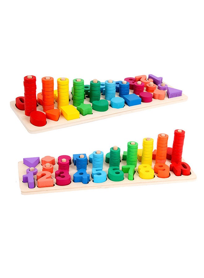 لعبة بازل تكديس خشبي على شكل برج، لتعليم الأطفال - Image 2