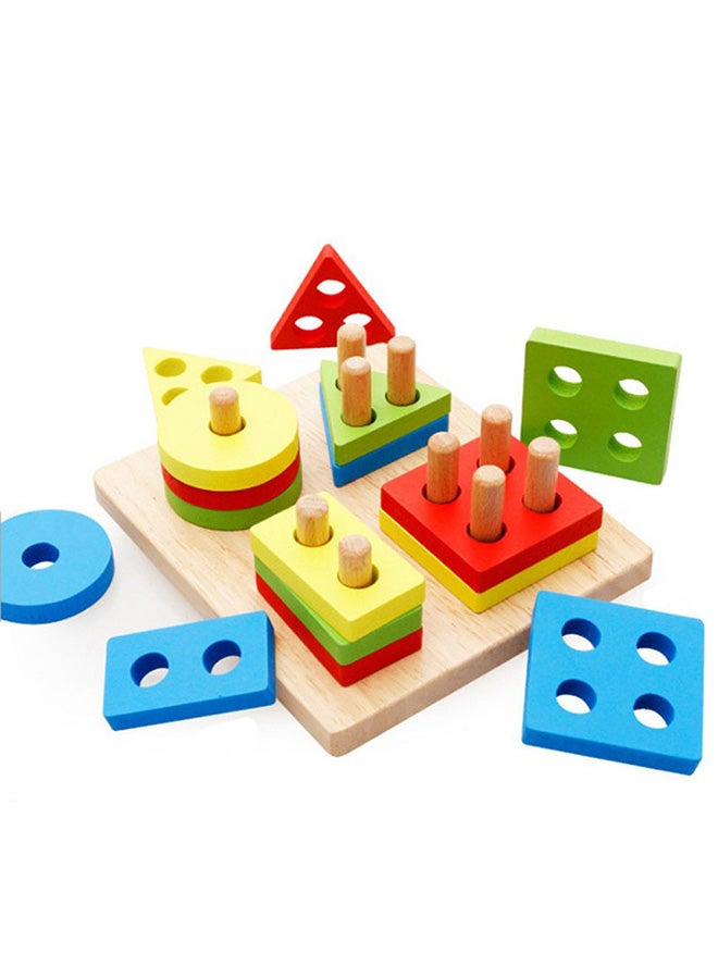 لعبة خشبية تعليمية بتصميم أشكال هندسية ثلاثية الأبعاد - Image 3