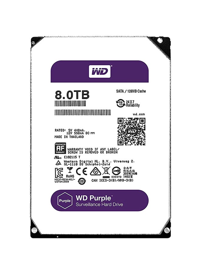 WD - WD80PUZX 8TB 5400RPM SATA3/SATA 6.0 GB/s 128MB Hard Drive Purple - Image 1