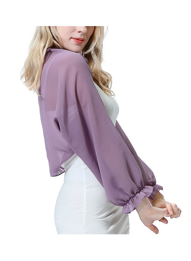 Sharpdo Long Sleeve Blouse Light Purple  - Image 3