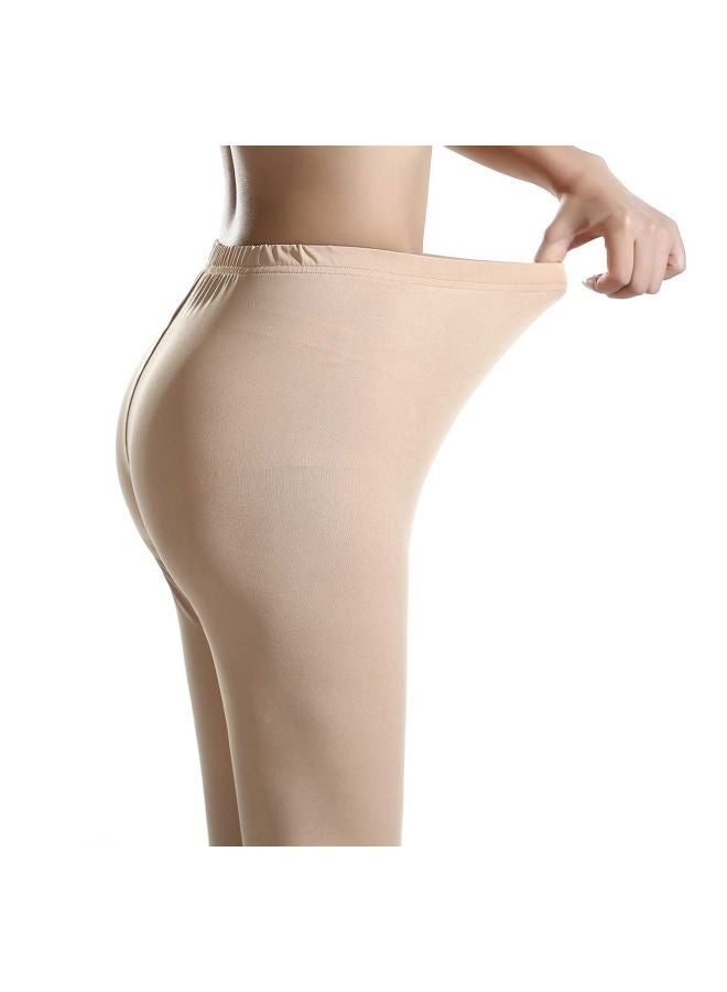 Sharpdo - Solid Pattern Casual Leggings Beige - Image 1