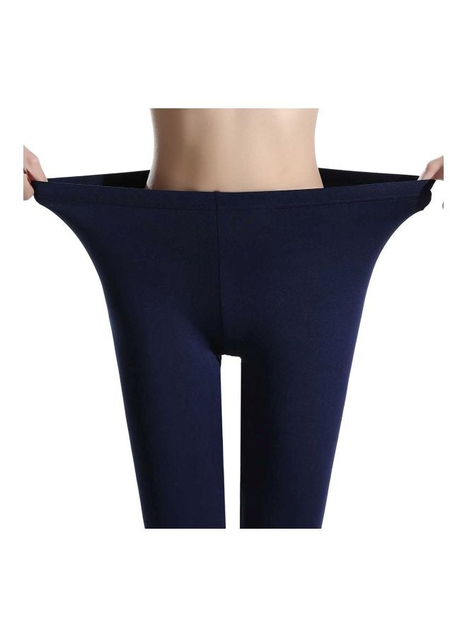 Sharpdo Casual Polyester Leggings Navy Blue - Image 3