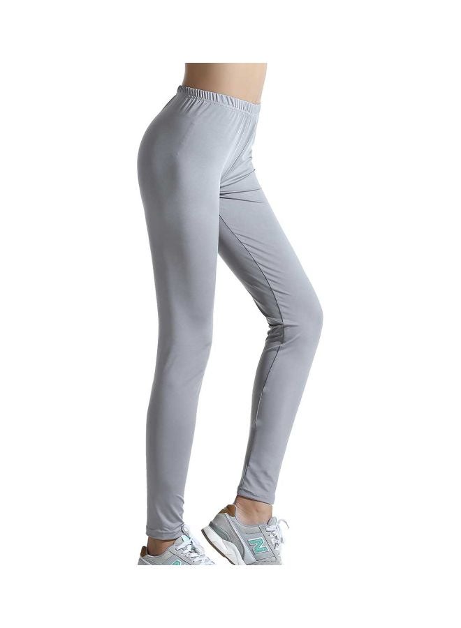 Sharpdo Casual Polyester Leggings Grey - Image 5