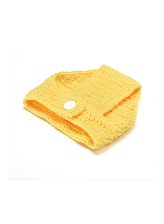 شاربدو طقم زي دجاج محبوك من الكروشيه من 3 قطع أصفر/ أبيض/ برتقالي - Image 5