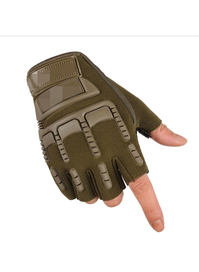 Generic 2-Piece Semi-Finger Gym Training Gloves One Size 