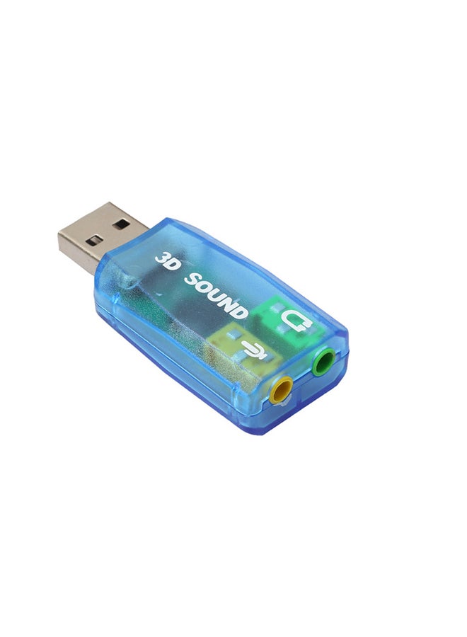 Generic - USB 5.1 Audio Adapter To 3.5mm Headphone Jack Blue - Image 1