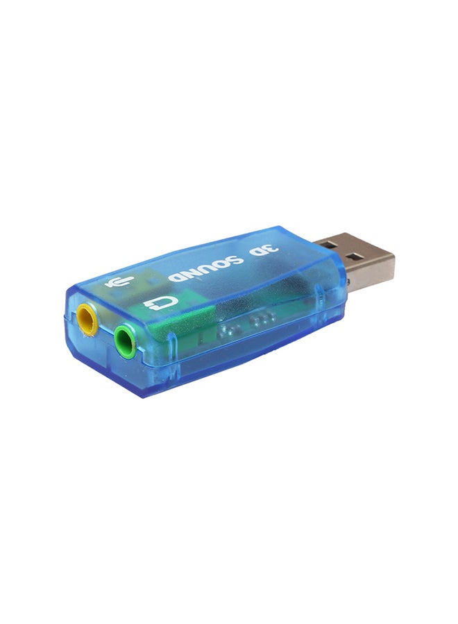 Generic - USB 5.1 Audio Adapter To 3.5mm Headphone Jack Blue - Image 1