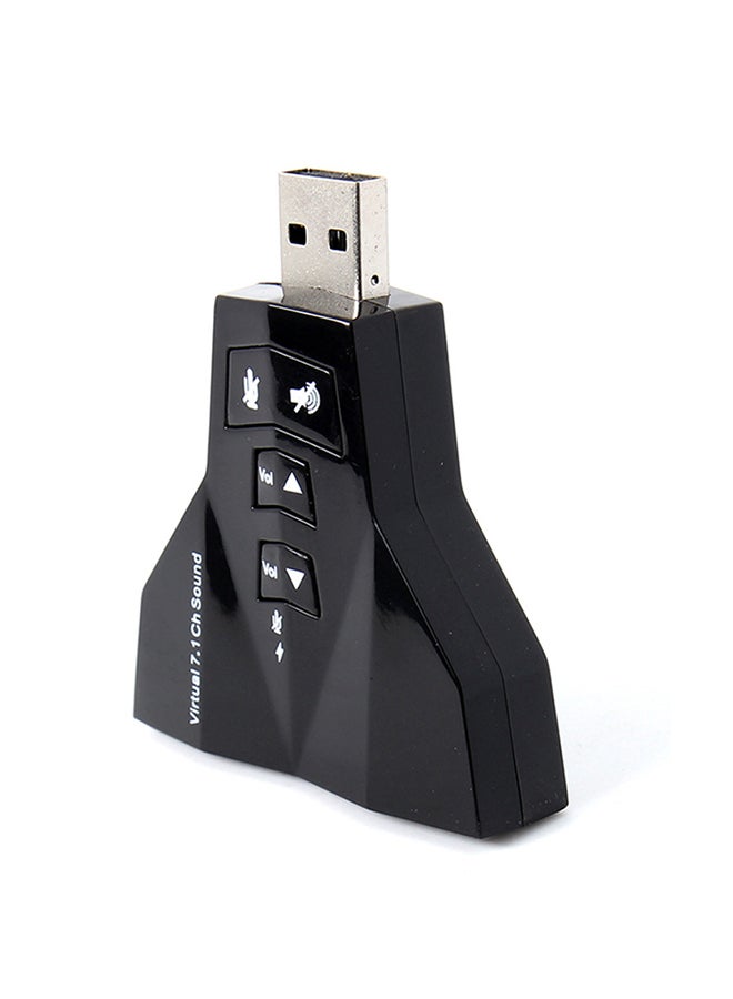 USB 2.0 3D Audio Sound Card Adapter Black - Image 1