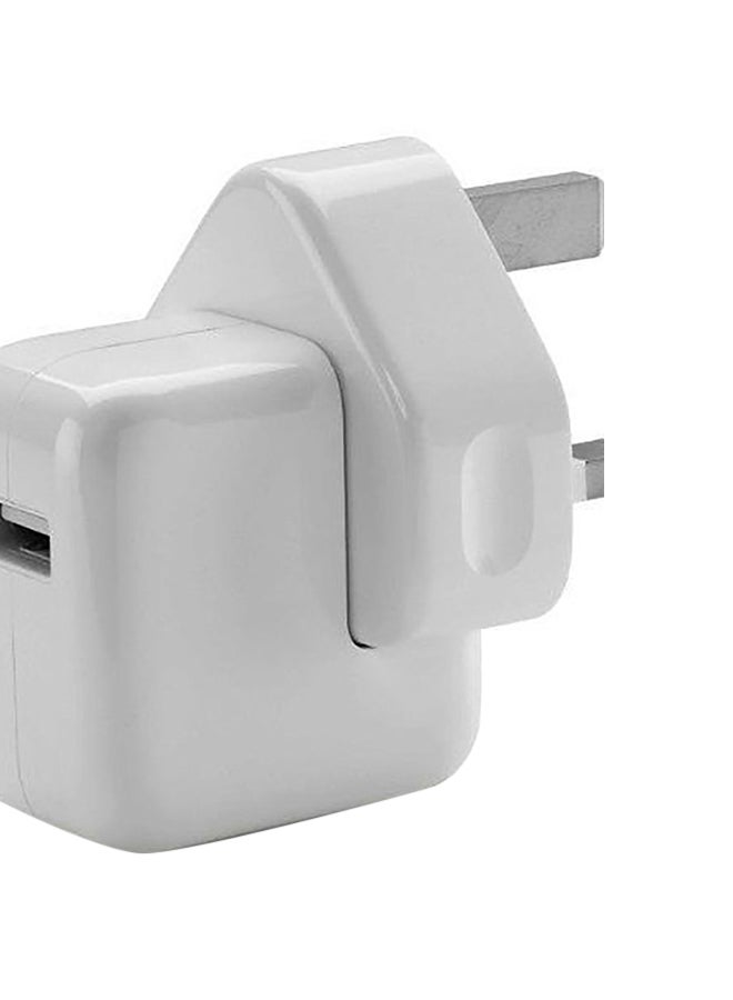 Generic - USB Mains Adapter 12W charger UK Plug For iPad/iPhone/Samsung White - Image 1
