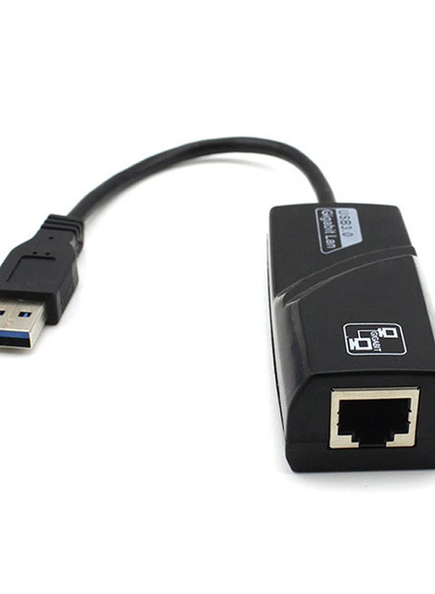 USB 3.0 To RJ45 Ethernet LAN Network Adapter Black