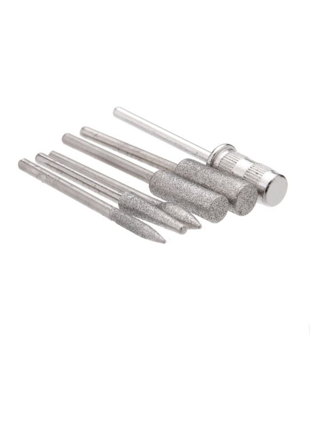 طقم لقم لمبرد الأظافر الكهربائي مكون من 6 قطع وردي / فضي - Image 4