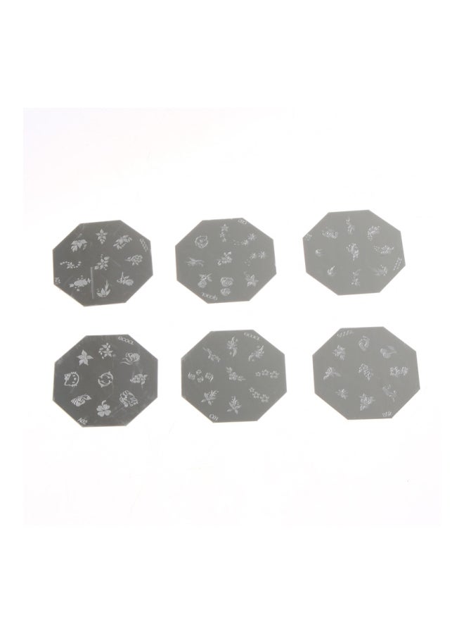 مجموعة أنماط لفن الرسم على الأظافر لآلة الطباعة على الأظافر بنفسجي/وردي - Image 3