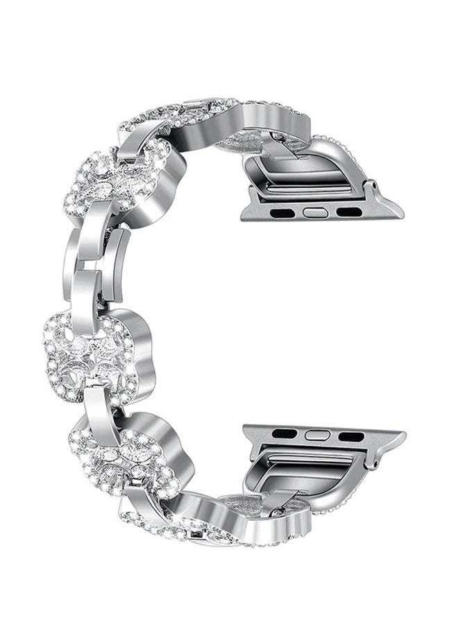 ISank Bracelet Strap Replacement Band For Apple Watch Series 1/2/3/4 38mm/40mm Silver  - Image 2