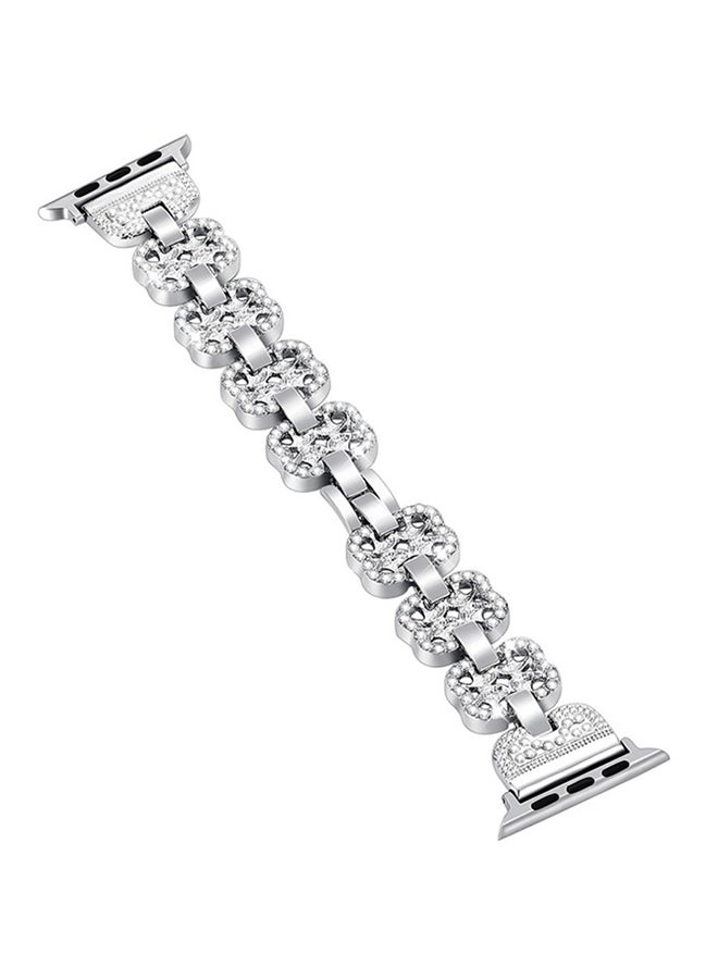ISank Bracelet Strap Replacement Band For Apple Watch Series 1/2/3/4 38mm/40mm Silver  - Image 1