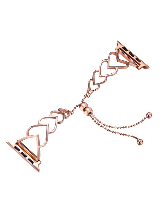 آيسانك سوار بديل لساعة أبل 3/4/5 ذهبي وردي - Image 1