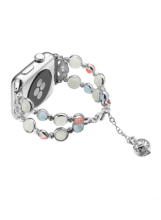 ISank Luminous Strap Replacement Band for Apple Watch Series 1/2/3/4 42mm/44mm Silver  - Image 2