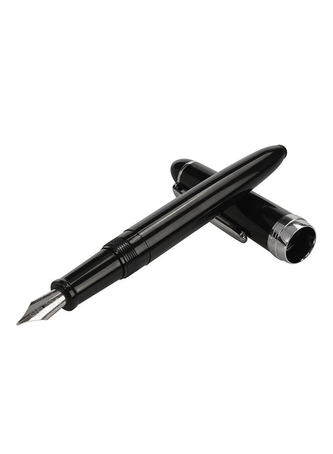 Generic Spiral Fine Nib Fountain Pen Black 