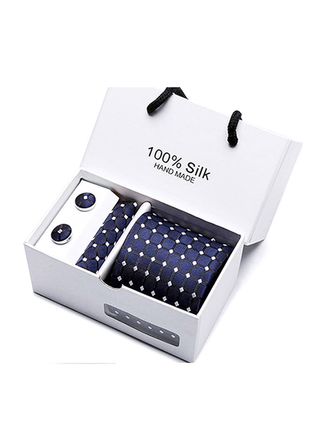 شاربدو مجموعة ربطة عنق بوليستر أزرق/أسود/أبيض - Image 2