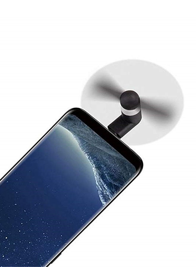 مروحة صغيرى مزودة بمنفذ USB للأجهزة المزودة بمنفذ Type C أسود - Image 3