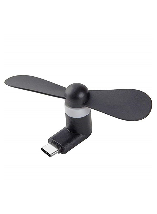 مروحة صغيرى مزودة بمنفذ USB للأجهزة المزودة بمنفذ Type C أسود - Image 1