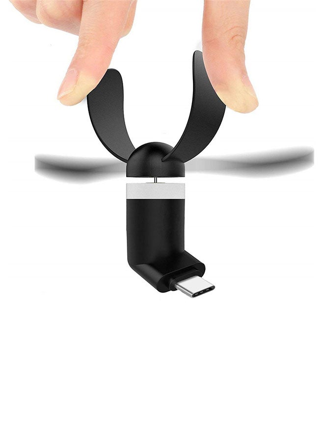 مروحة صغيرى مزودة بمنفذ USB للأجهزة المزودة بمنفذ Type C أسود - Image 2