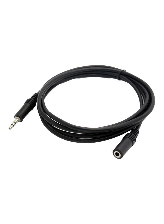 3.5mm Male to 3.5mm Female Extension Stereo Audio Cable Black 